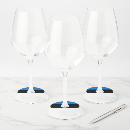 Estse vlag wijnglaslabel (Set)