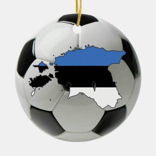 Estse voetbalversiering football keramisch ornament (Voorkant)