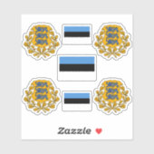 Estse wapenschild en vlaggen Sticker (Vel)