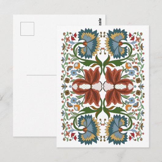 Estse wildbloemen vouwen kunstpatroon briefkaart (Voorkant / Achterkant)