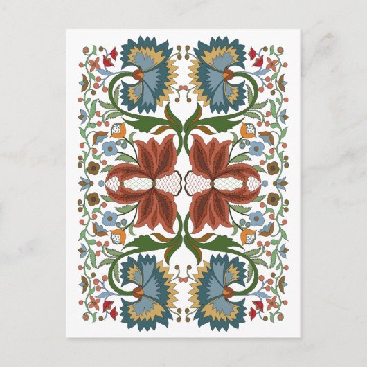 Estse  wildbloemen vouwen kunstpatroon briefkaart (Voorkant)