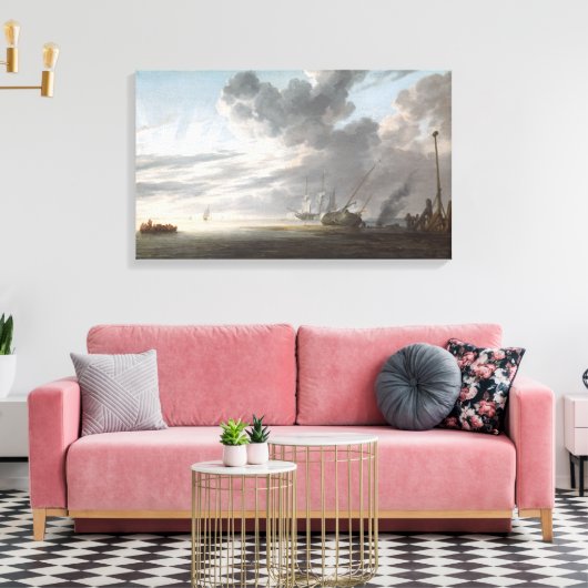 Estuarium op het Eind van de Dag Canvas Afdruk (Insitu (Woonkamer))