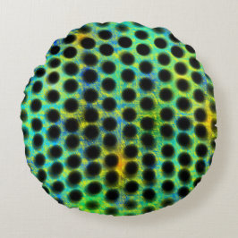 esverdeada de círculos pretos e bagunçada atrás rond kussen