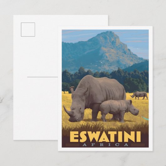 Eswatini Afrika Reisreclame  Briefkaart (Voorkant / Achterkant)