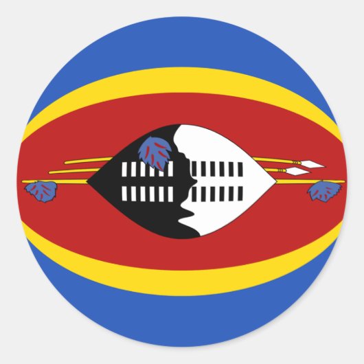 Eswatini Fisheye Vlag Sticker (Voorkant)