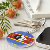 Eswatini Flag Charming Patriotic Sleutelhanger (Voorkant Rechts)