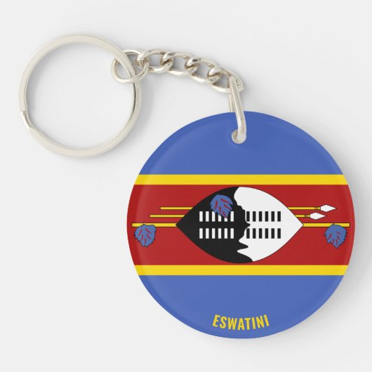 Eswatini Flag Charming Patriotic Sleutelhanger (Voorkant)