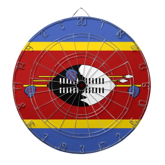 Eswatini flag Dartboard Dartbord (Voorkant)