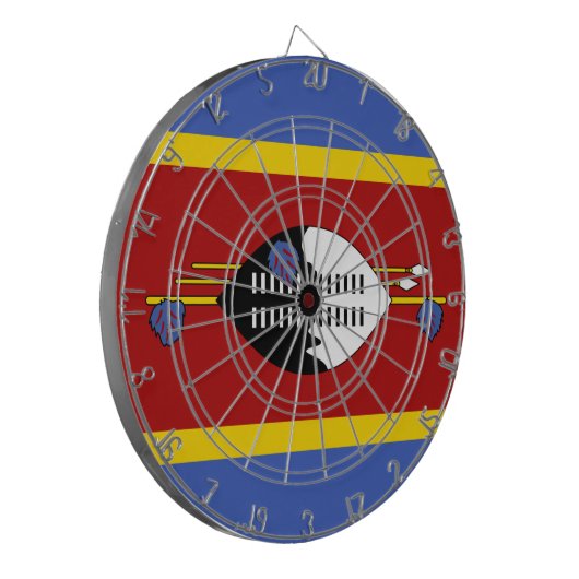 Eswatini flag Dartboard Dartbord (Voorkant Links)
