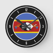 Eswatini Flag Elegant Ronde Klok (Voorkant)