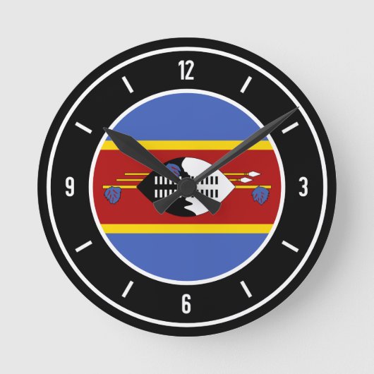 Eswatini Flag Elegant Ronde Klok (Voorkant)