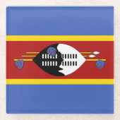 Eswatini Flag Glazen Onderzetter (Voorkant)