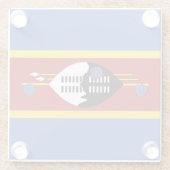 Eswatini Flag Glazen Onderzetter (Achterkant)
