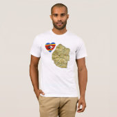 Eswatini Flag Heart en Map T-Shirt (Voorkant volledig)