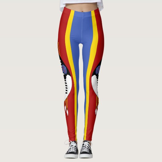 Eswatini Flag Leggings (Voorkant)