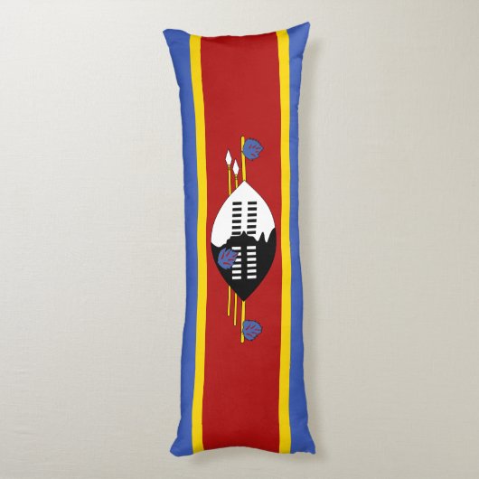 Eswatini Flag Lichaamskussen (Achterkant (Verticaal))