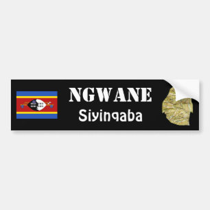 Eswatini Flag + Map Bumpersticker