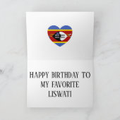 Eswatini Flag Patriotic Birthday Kaart (Binnen)