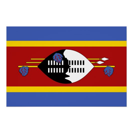 Eswatini Flag Perfect Poster (Voorkant)
