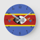 Eswatini Flag Ronde Klok (Voorkant)