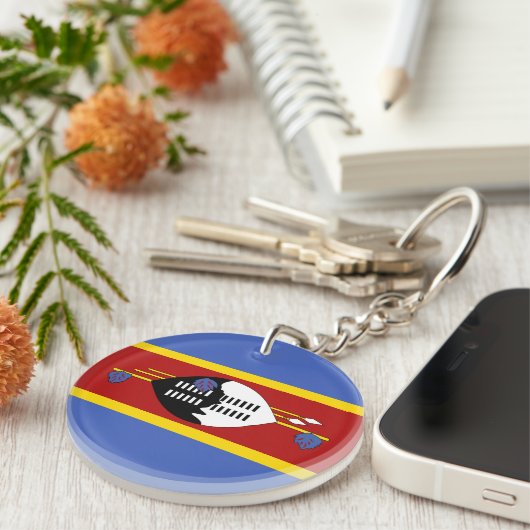 Eswatini Flag Sleutelhanger (Voorkant Rechts)