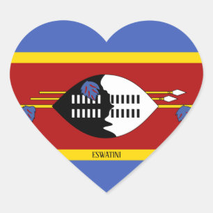Eswatini Flag Splendid Patriotic Hart Sticker