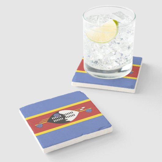 Eswatini Flag Stenen Onderzetter (Zijkant)