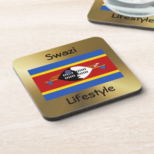Eswatini Flag+Text Onderzetter (Linkerzijde)