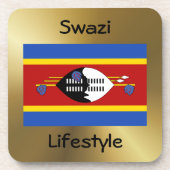 Eswatini Flag+Text Onderzetter (Voorkant)