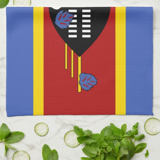 Eswatini Flag Theedoek (Gevouwen)
