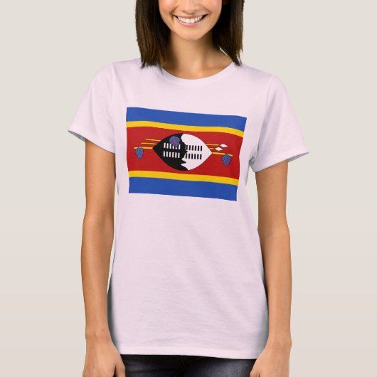 Eswatini Flag x Map T-Shirt (Voorkant)