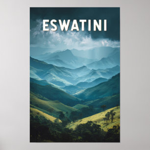 Eswatini Illustratie Reis Kunst Vintage Poster