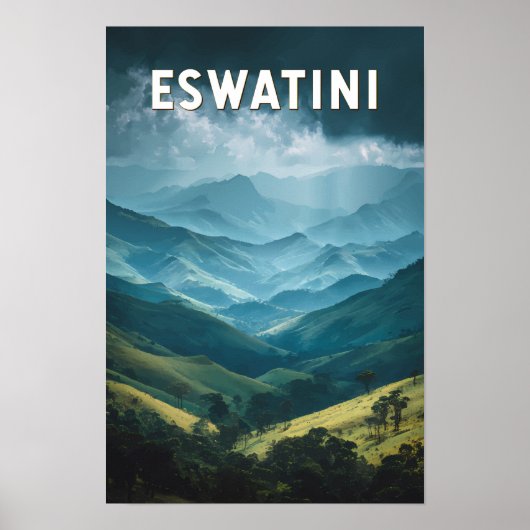 Eswatini Illustratie Reis Kunst Vintage Poster (Voorkant)