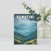 Eswatini Illustration Travel Art Vintage Briefkaart (Staand voorkant)