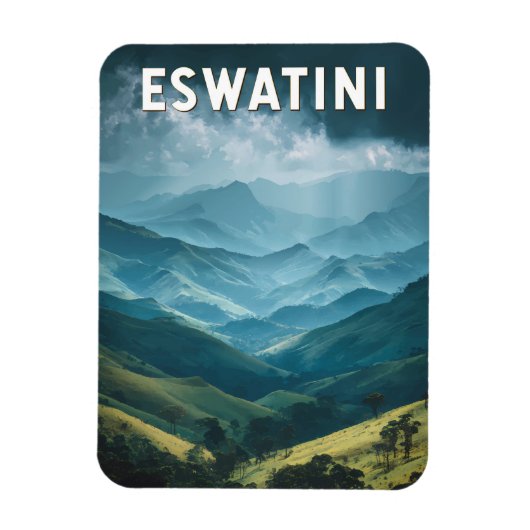 Eswatini Illustration Travel Art Vintage Magneet (Verticaal)