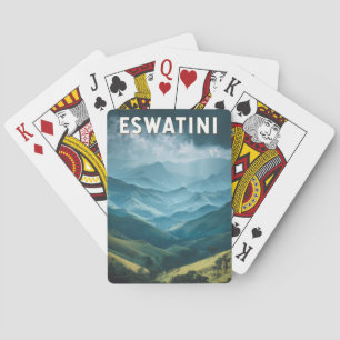 Eswatini Illustration Travel Art Vintage Pokerkaarten