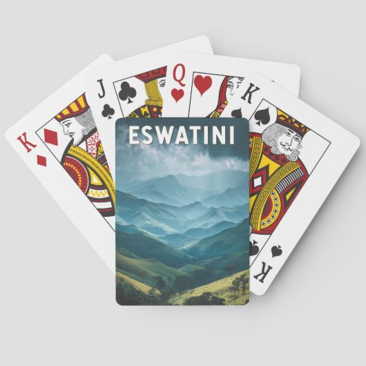 Eswatini Illustration Travel Art Vintage Pokerkaarten (Achterkant)