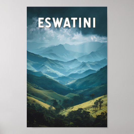 Eswatini Illustration Travel Art Vintage Poster (Voorkant)