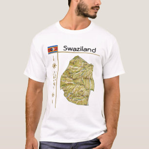 Eswatini Kaart + Vlag + Titel T-Shirt