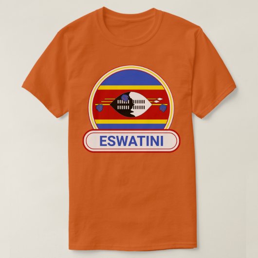 Eswatini Landenbadge Eswatini Vlag T-shirt (Design voorkant)