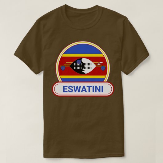 Eswatini Landenbadge Eswatini Vlag T-shirt (Design voorkant)
