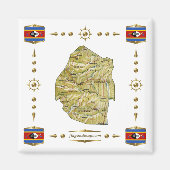 Eswatini Map + Flags Magnet (Voorkant)