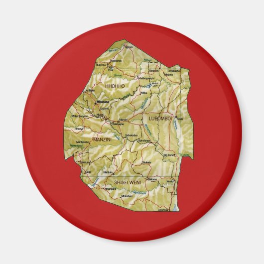 Eswatini Map Magnet (Voorkant)
