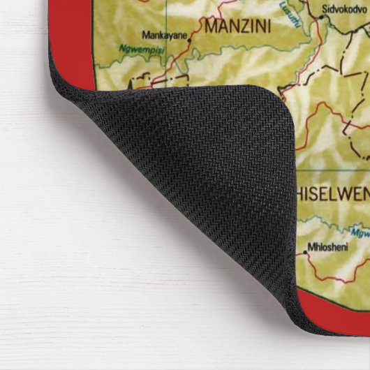Eswatini Map Mousepad Muismat (Hoek)