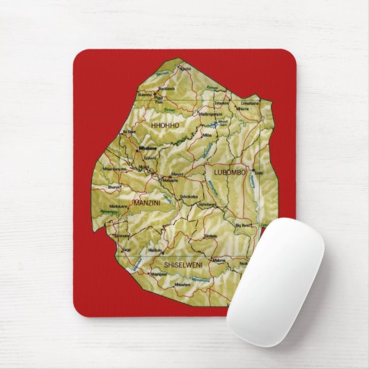 Eswatini Map Mousepad Muismat (Met muis)