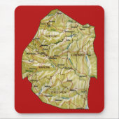 Eswatini Map Mousepad Muismat (Voorkant)