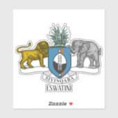 eswatini - nationaal wapenschild patriottisch sticker (Vel)