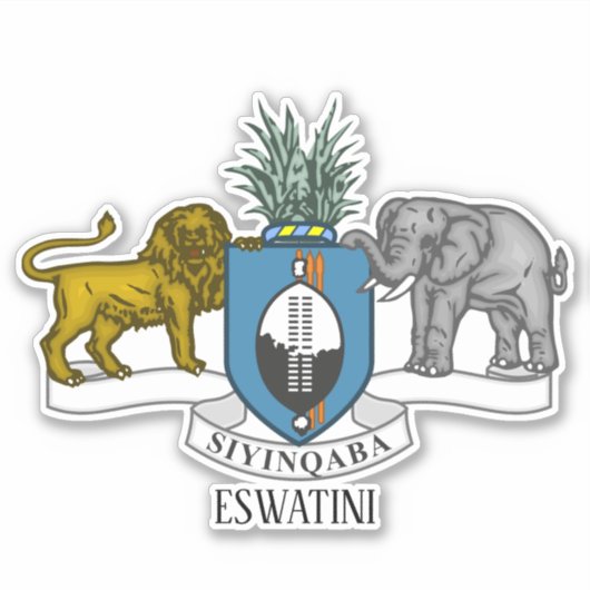 eswatini - nationaal wapenschild patriottisch sticker (Voorkant)