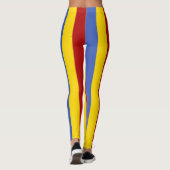 Eswatini National Flag Colors Vertical Striped Leggings (Achterkant)