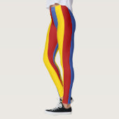 Eswatini National Flag Colors Vertical Striped Leggings (Links)